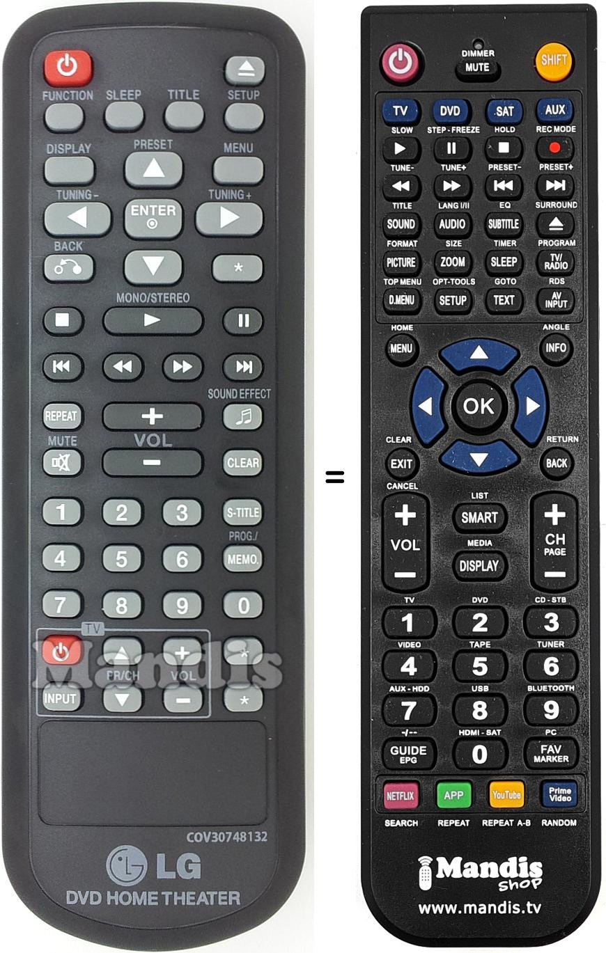 Gleichwertige Fernbedienung LG COV30748132