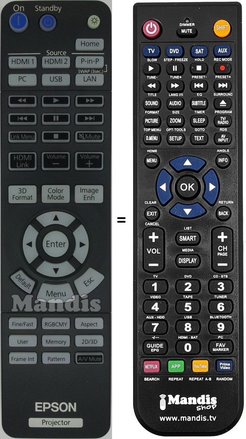 Replacement remote control Epson 2175313