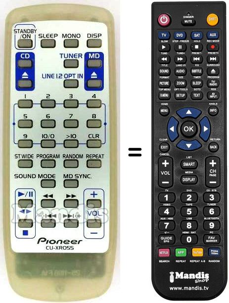 Gleichwertige Fernbedienung Pioneer CU-XR055