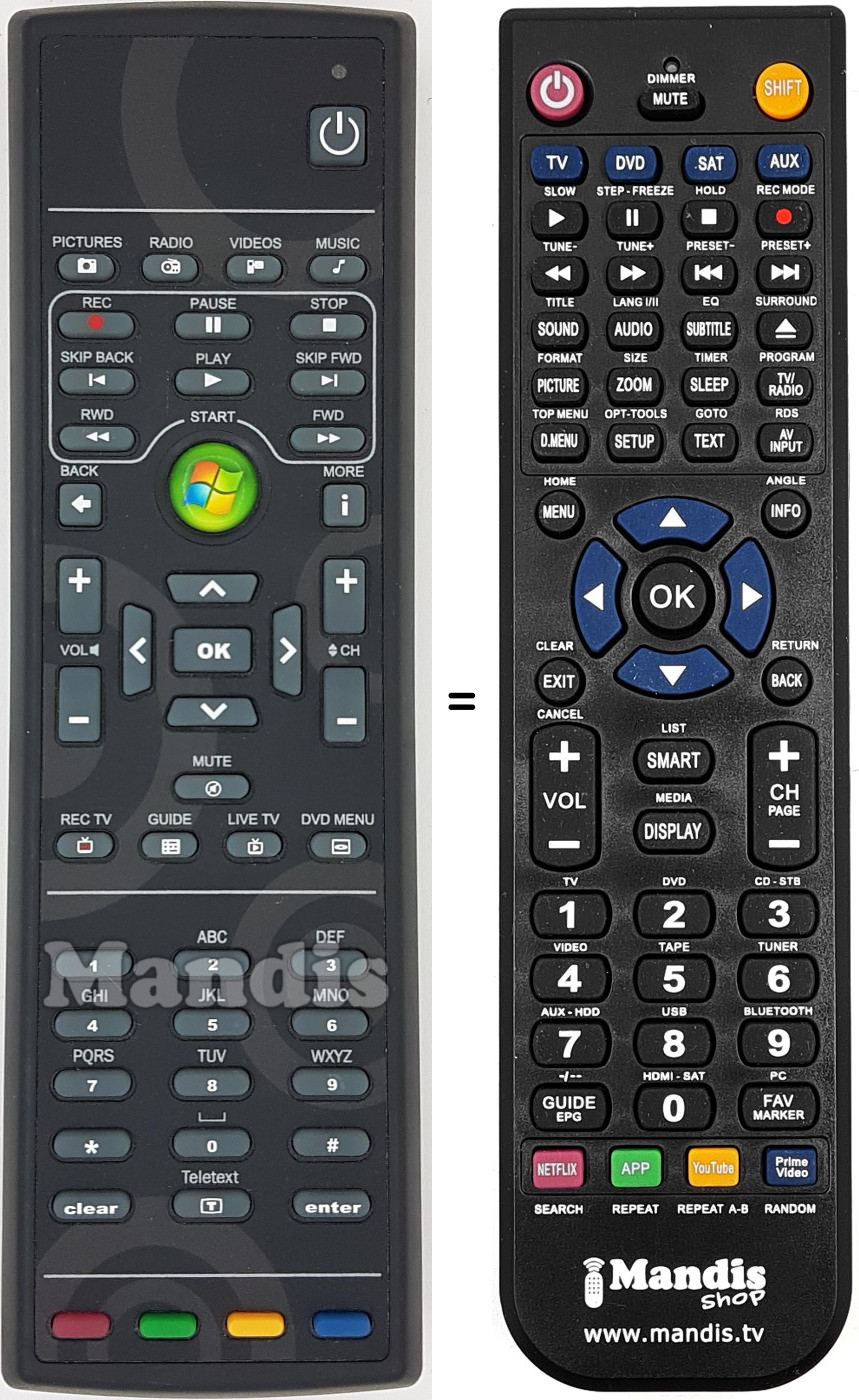 Replacement remote control RC-118