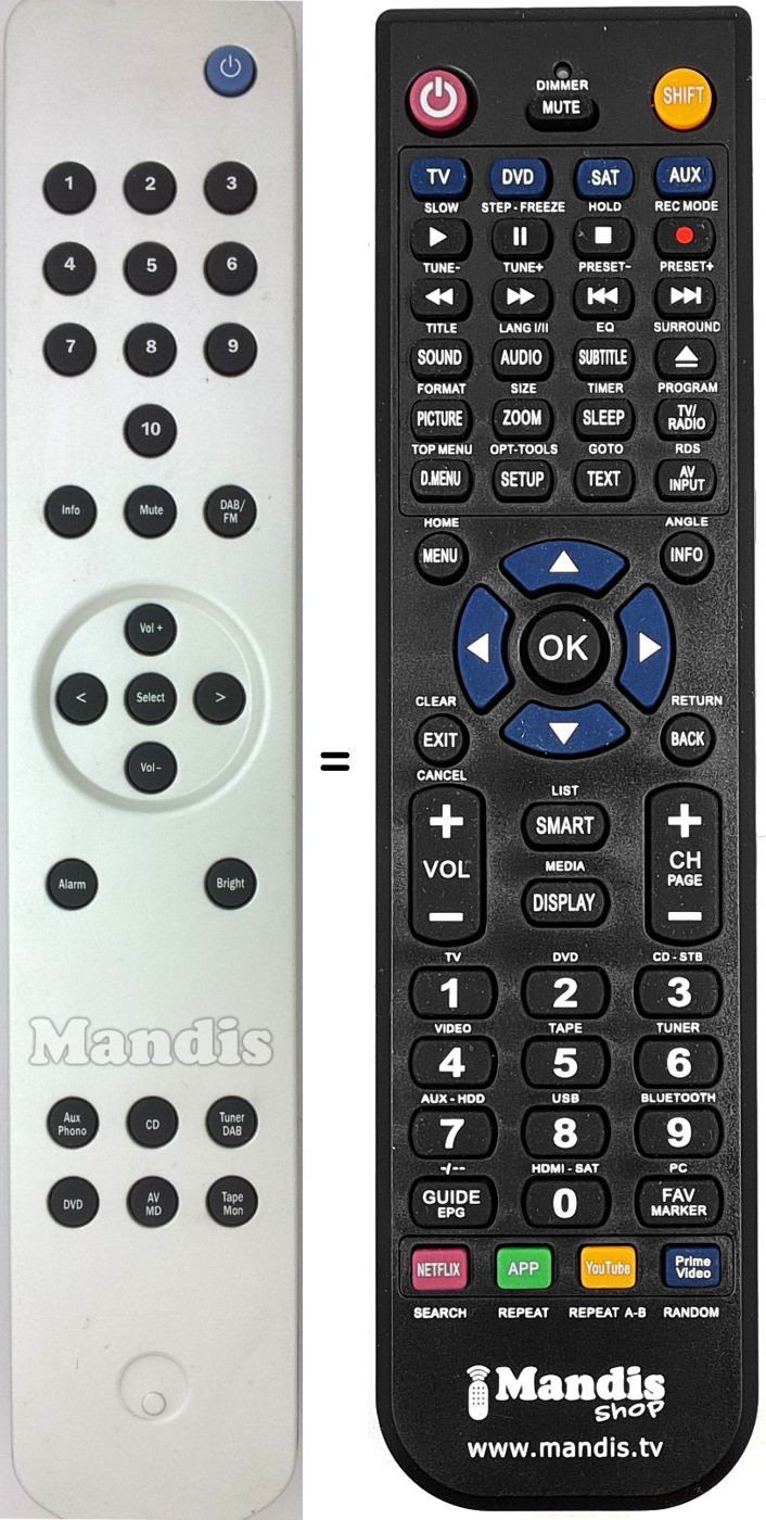 Replacement remote control RC-640AT