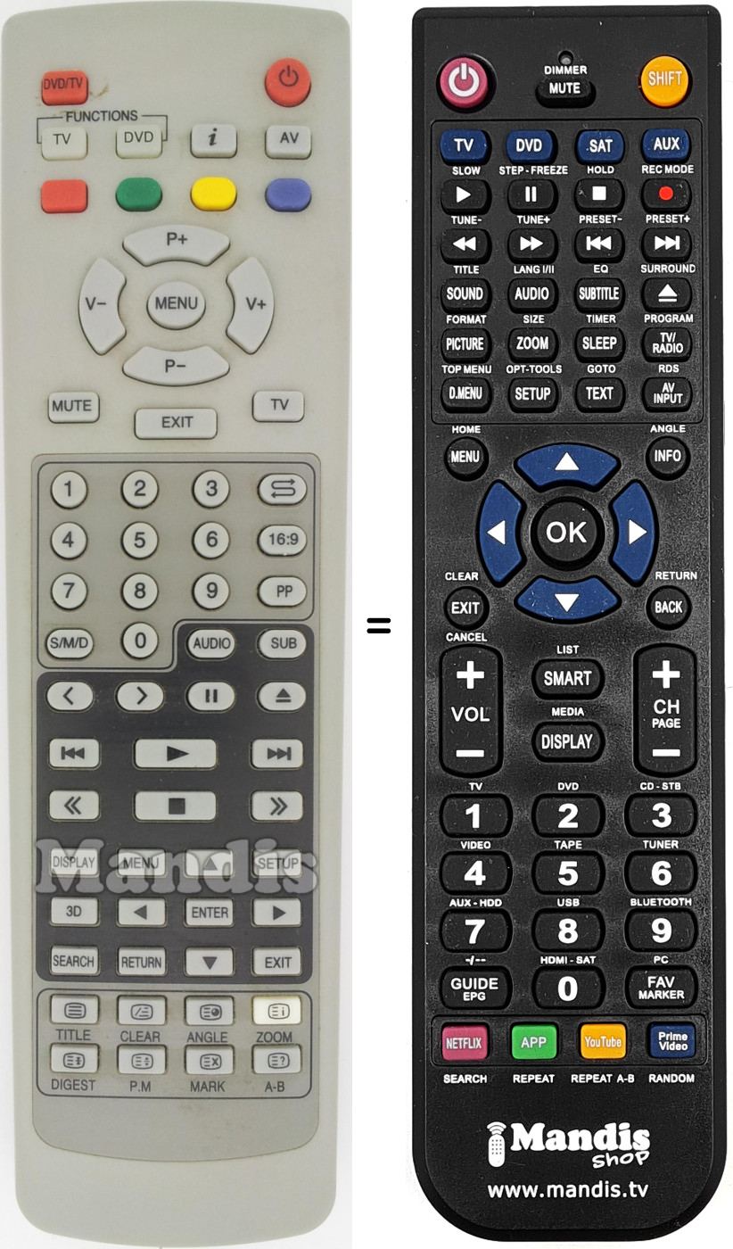 Replacement remote control REMCON1492