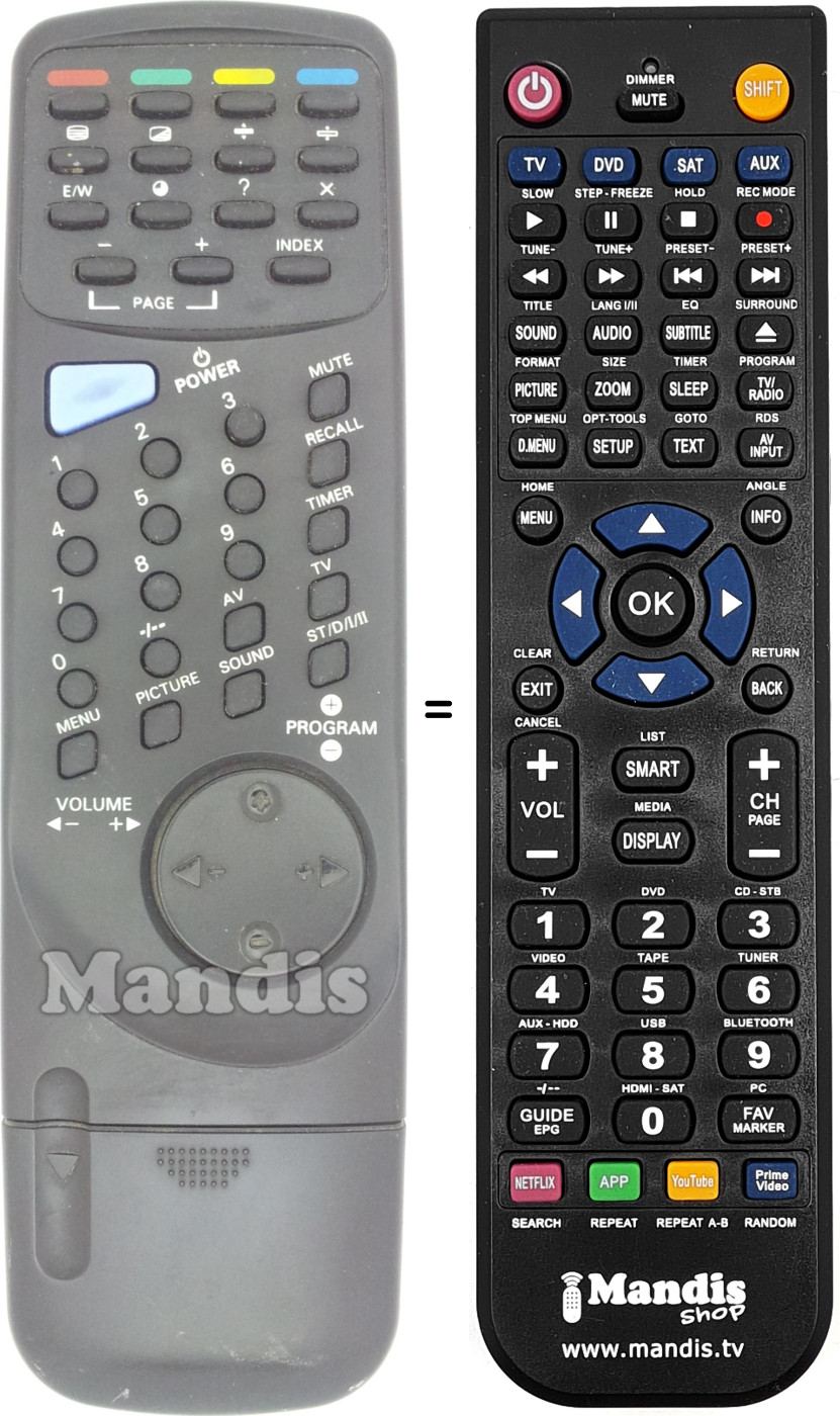Replacement remote control REMCON1497