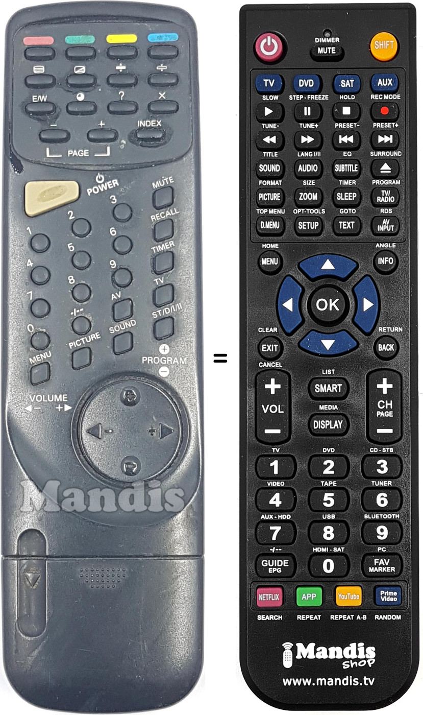 Replacement remote control REMCON1556