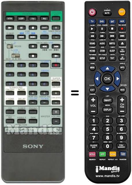 Replacement remote control RM-U451