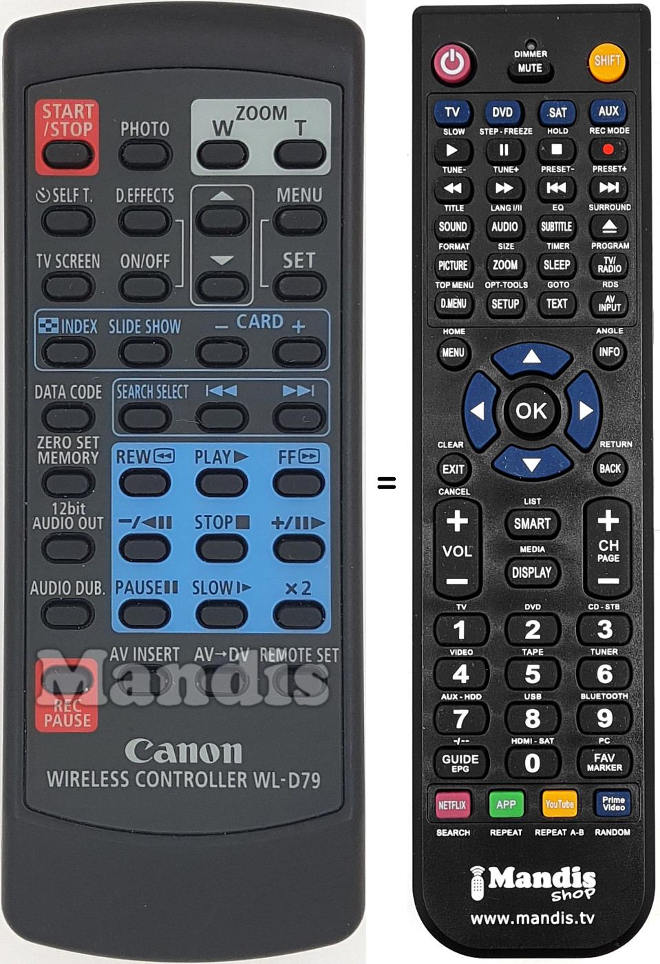 Replacement remote control WL-D79