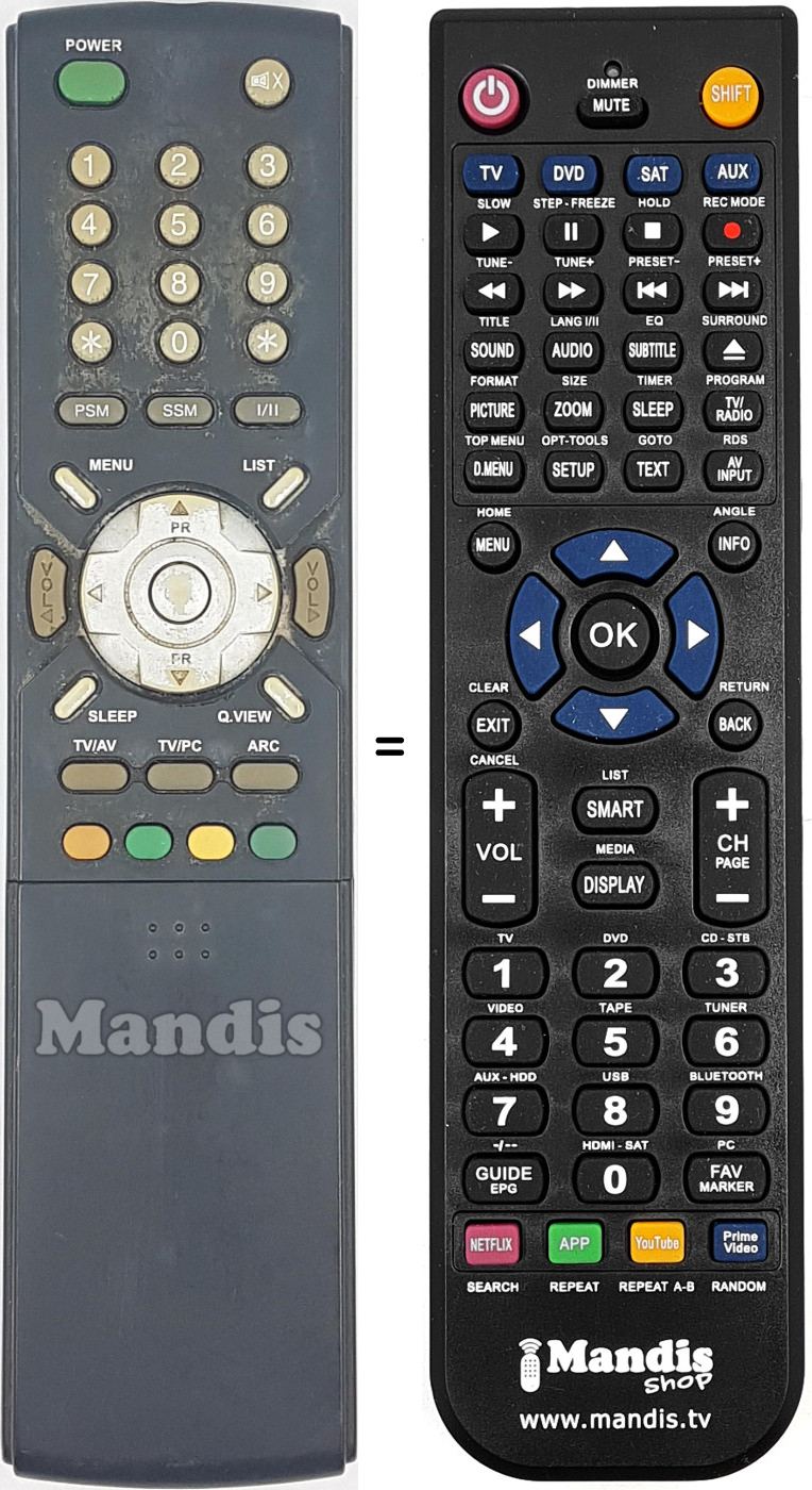 Replacement remote control 510-100A