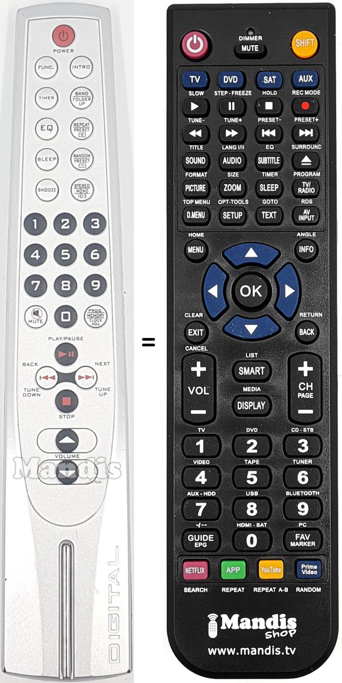 Replacement remote control DIG004