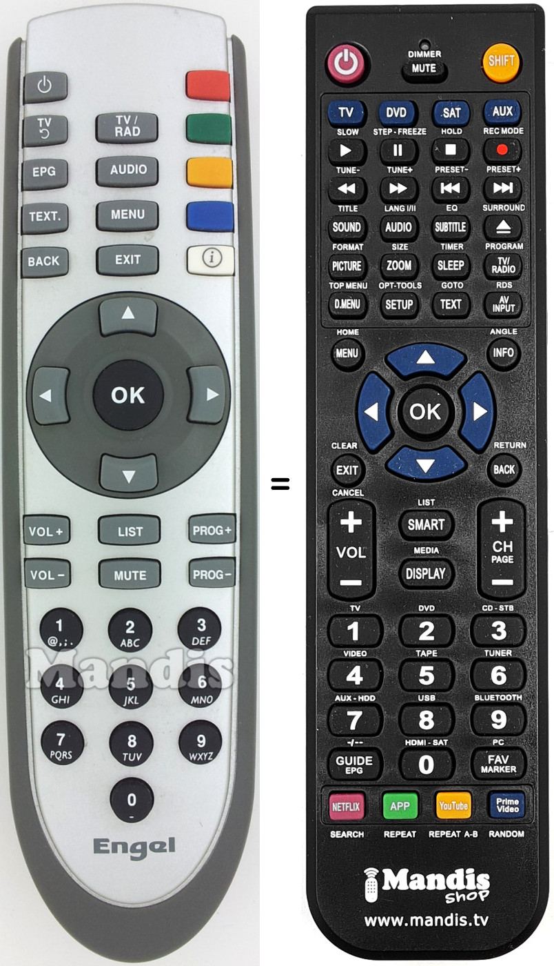Gleichwertige Fernbedienung Engel006