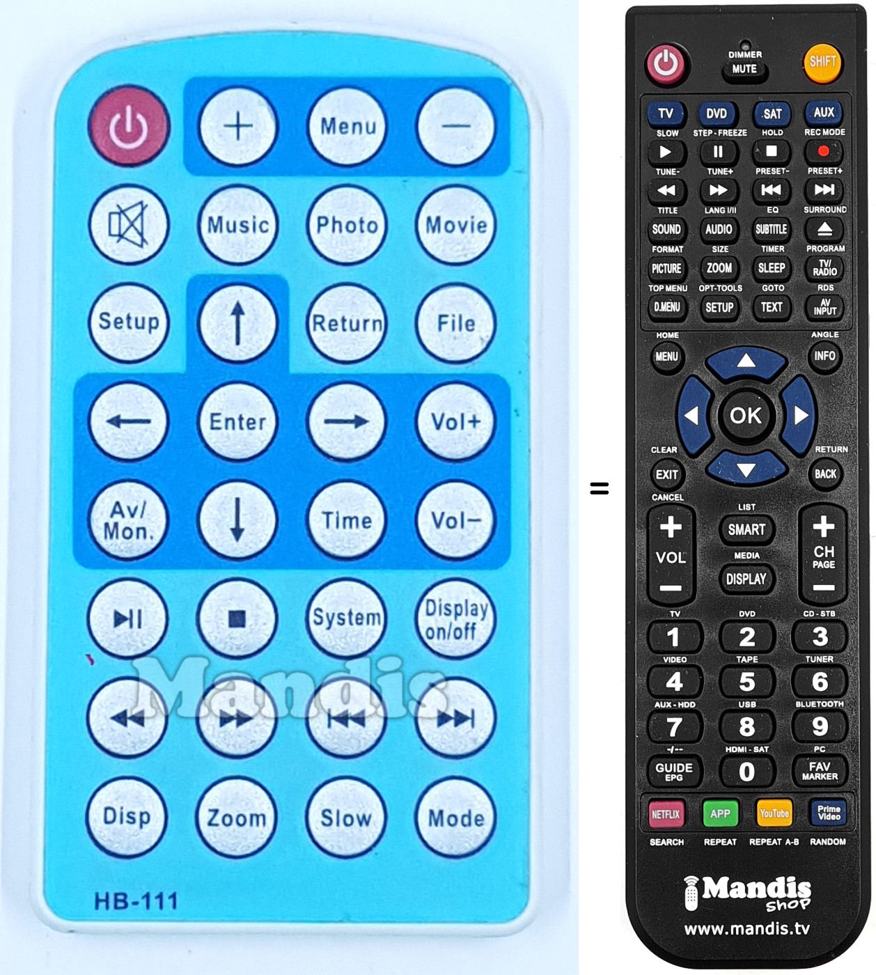 Replacement remote control HB-111