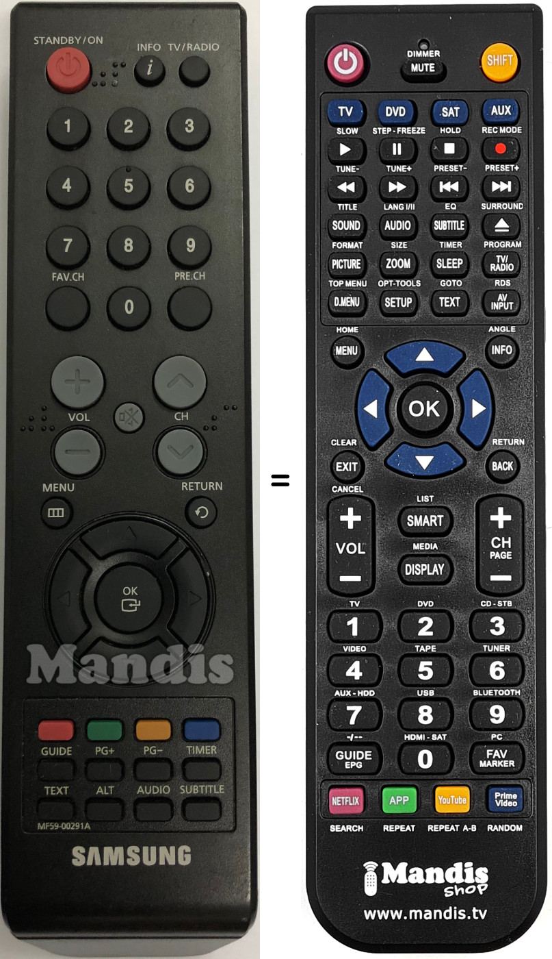 Gleichwertige Fernbedienung Samsung MF5900291A