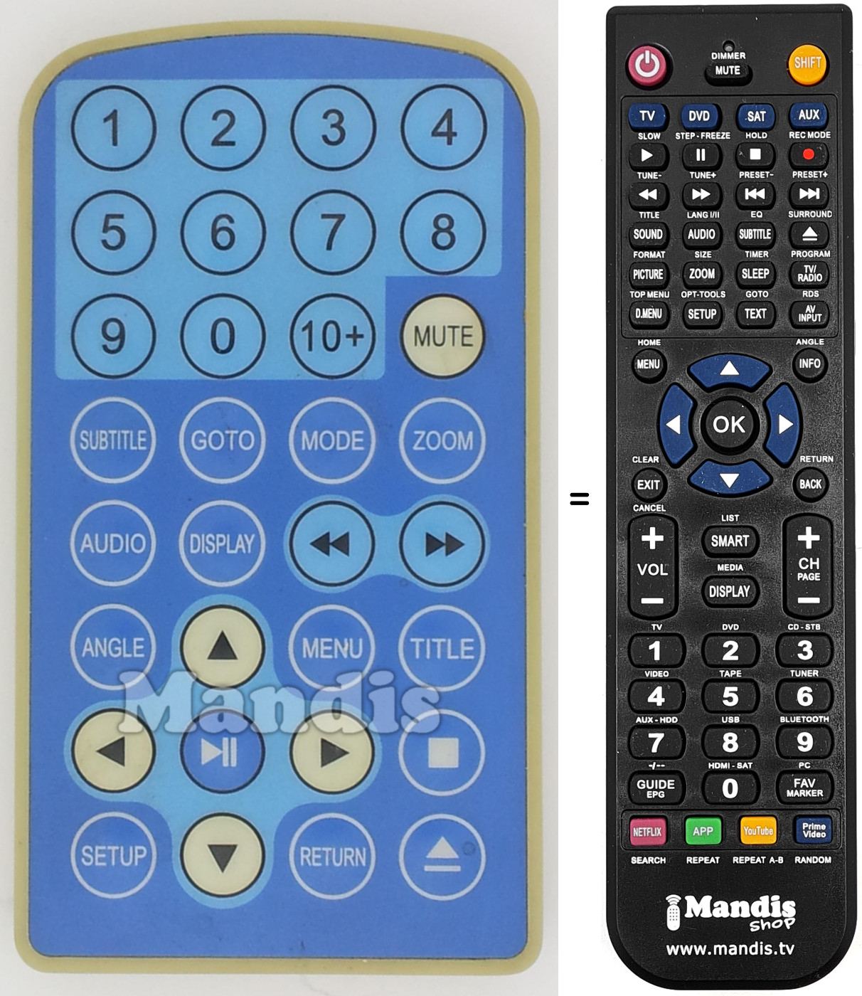 Replacement remote control REMCON1498