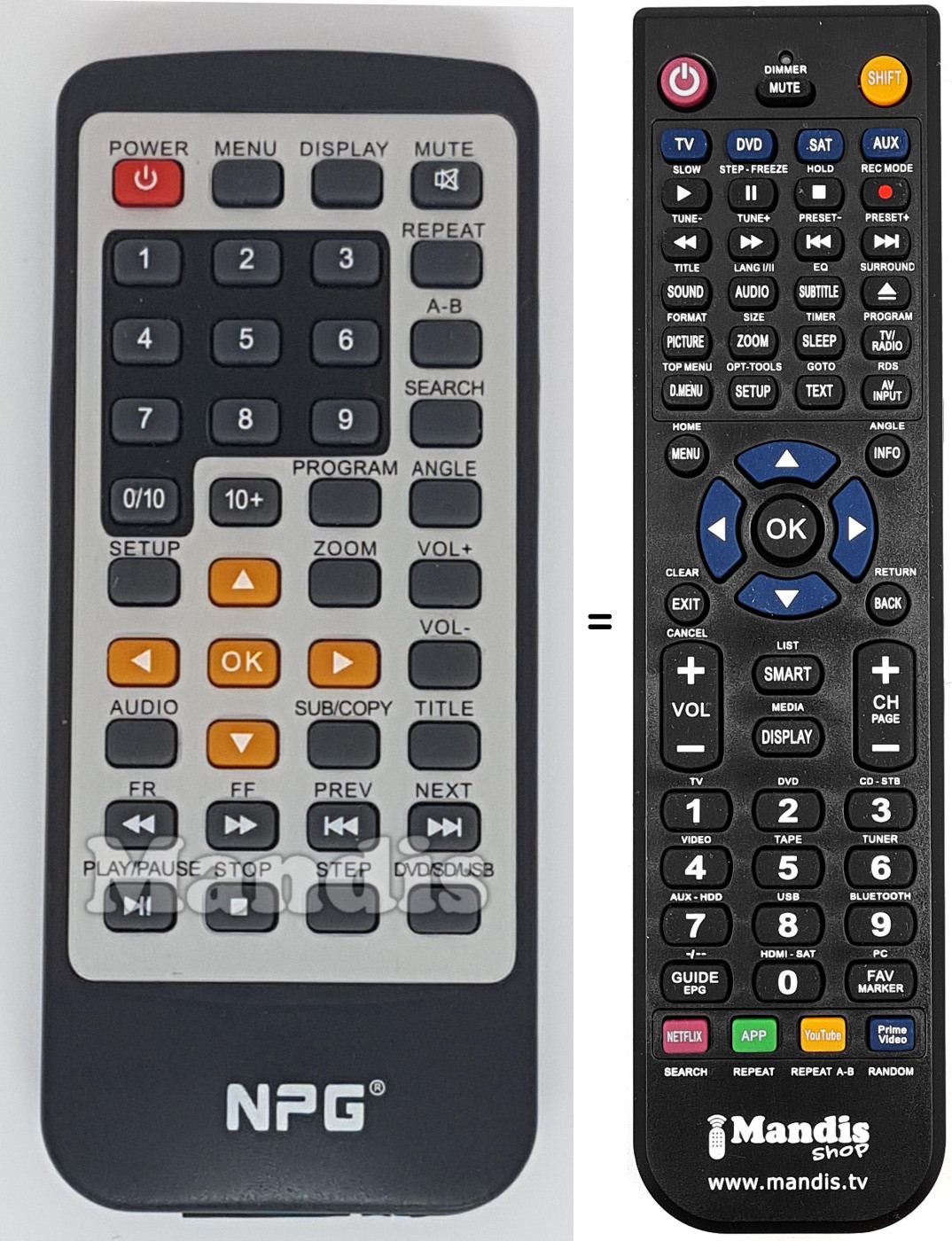 Gleichwertige Fernbedienung REMCON1524