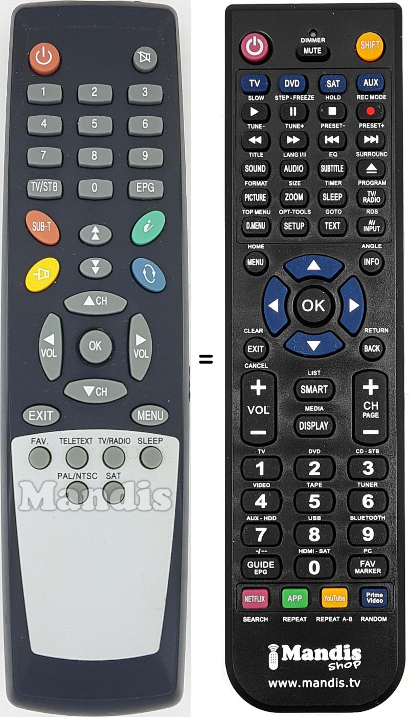 Replacement remote control REMCON1638
