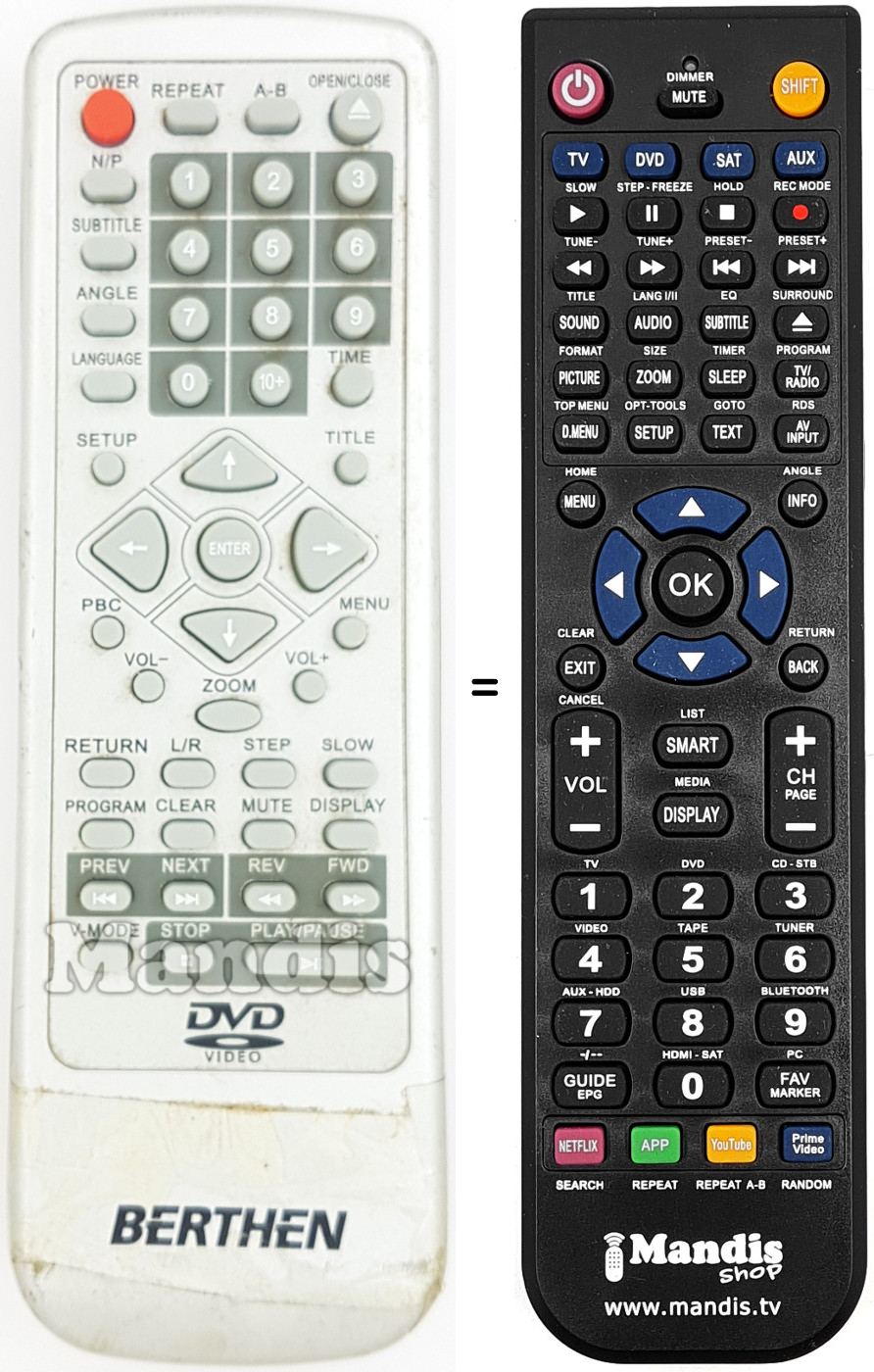 Gleichwertige Fernbedienung REMCON1660