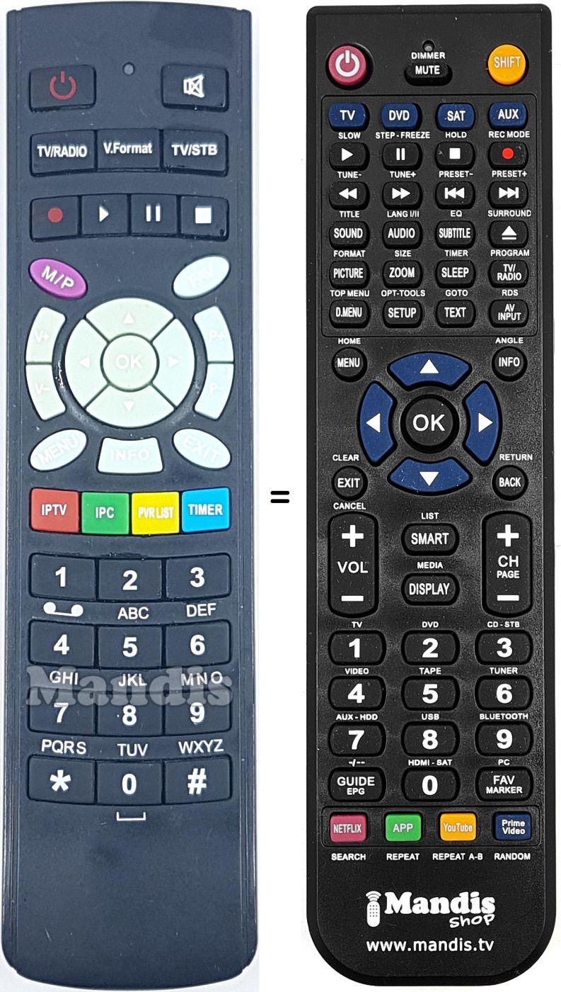 Replacement remote control REMCON1665