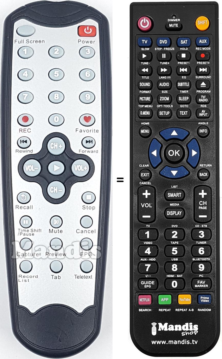 Replacement remote control REMCON1672