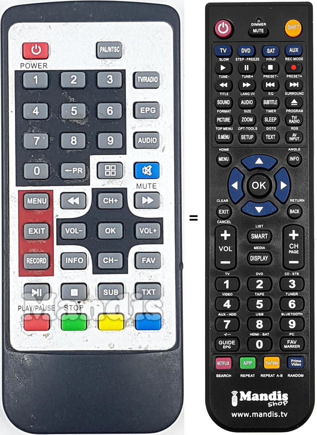 Replacement remote control REMCON1683