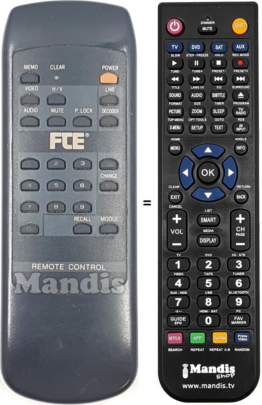 Replacement remote control REMCON1713