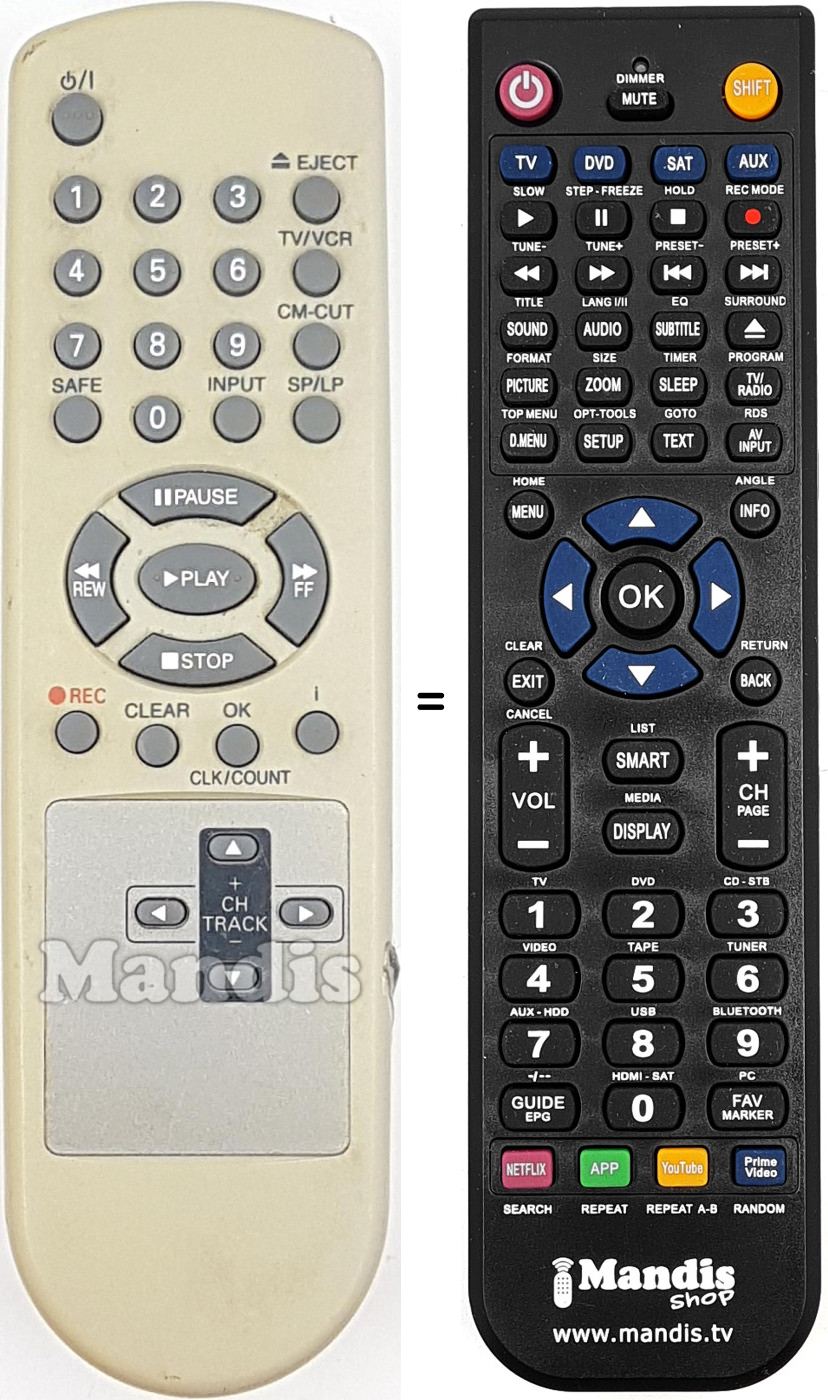 Replacement remote control REMCON1716