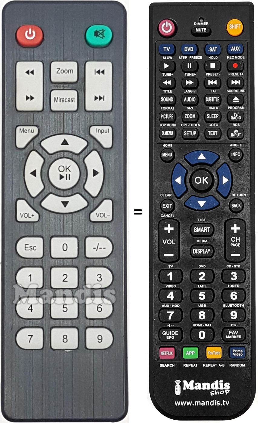 Replacement remote control REMCON1719