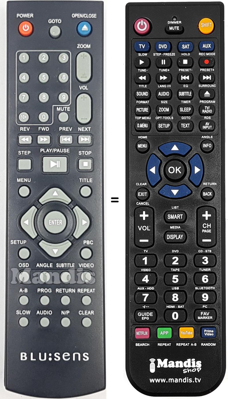 Gleichwertige Fernbedienung REMCON1771