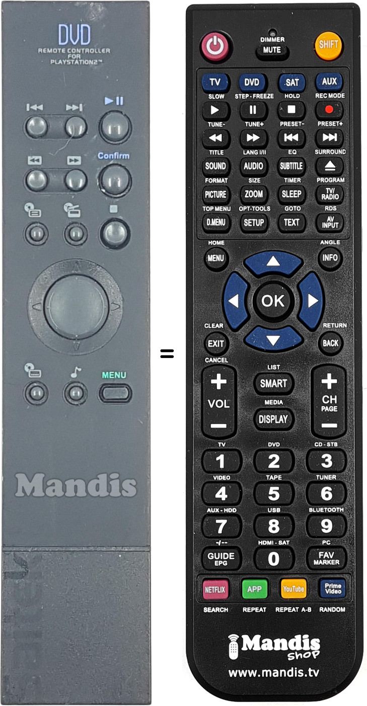 Gleichwertige Fernbedienung REMCON1775