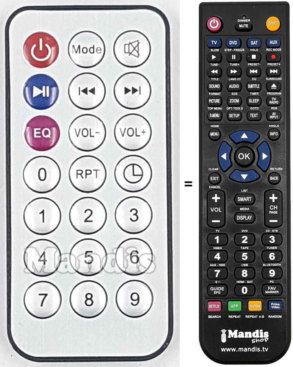Replacement remote control REMCON1783