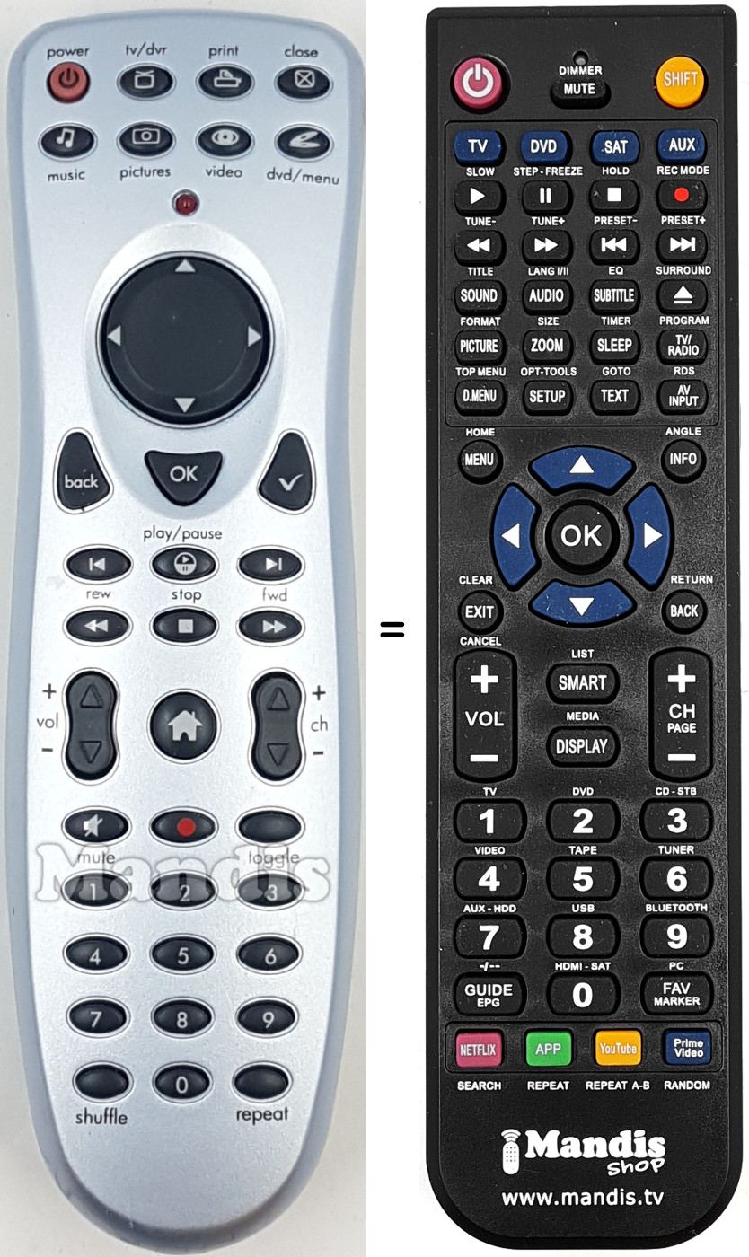 Replacement remote control REMCON1797