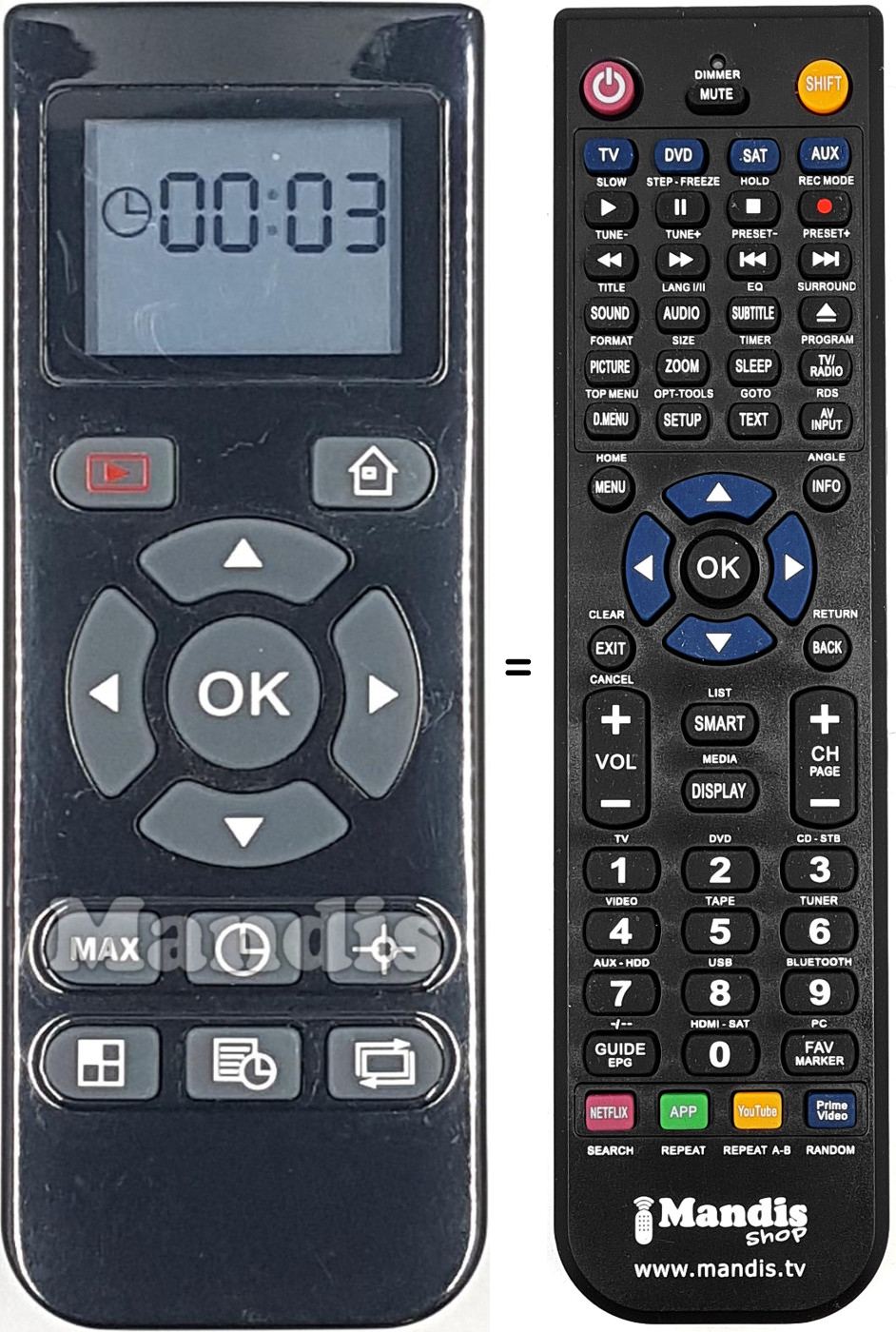 Replacement remote control REMCON1818
