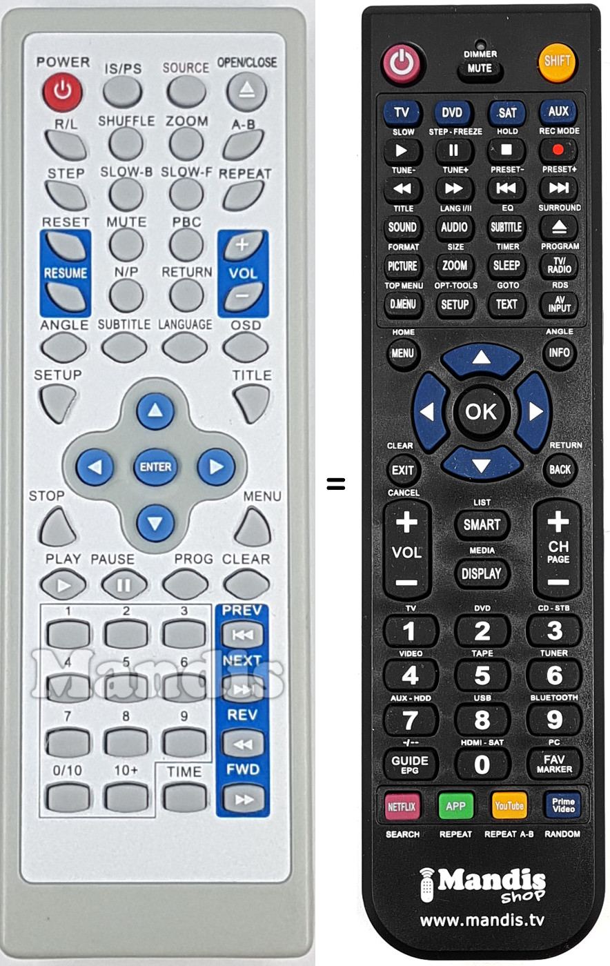 Replacement remote control REMCON1825