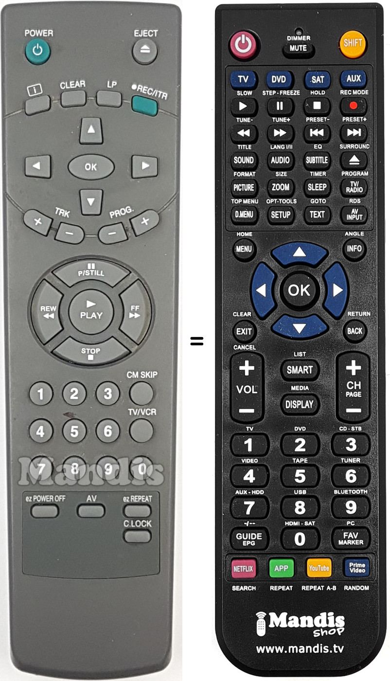 Replacement remote control REMCON1865