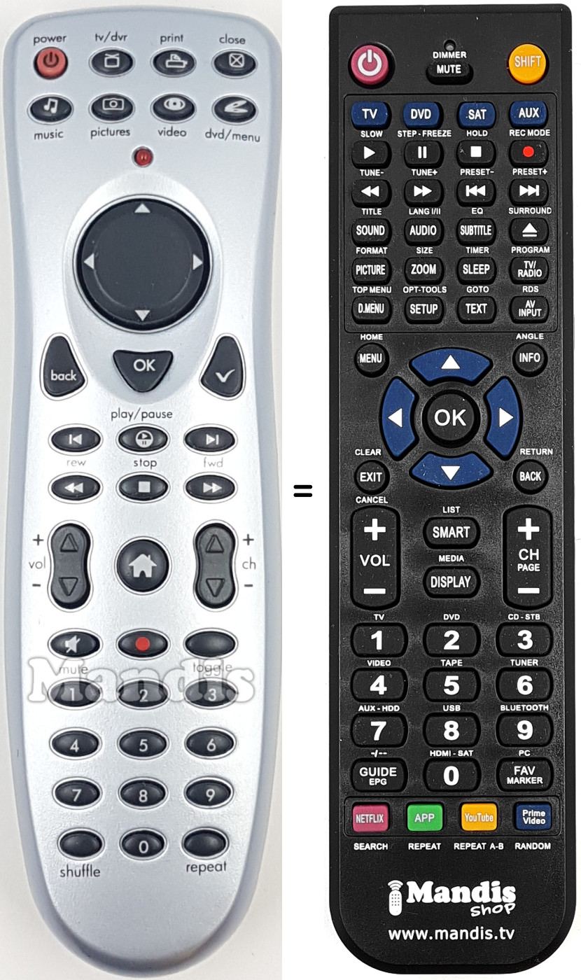 Replacement remote control REMCON1868