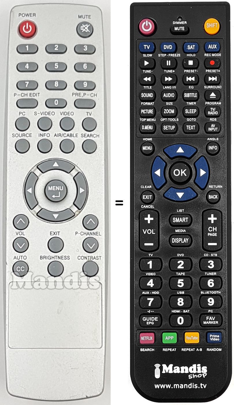 Replacement remote control REMCON1869