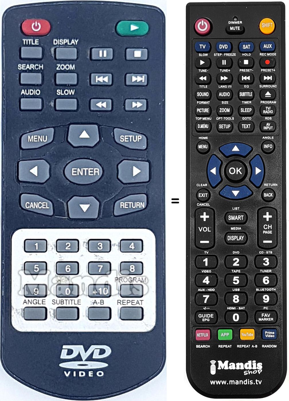 Replacement remote control REMCON1875