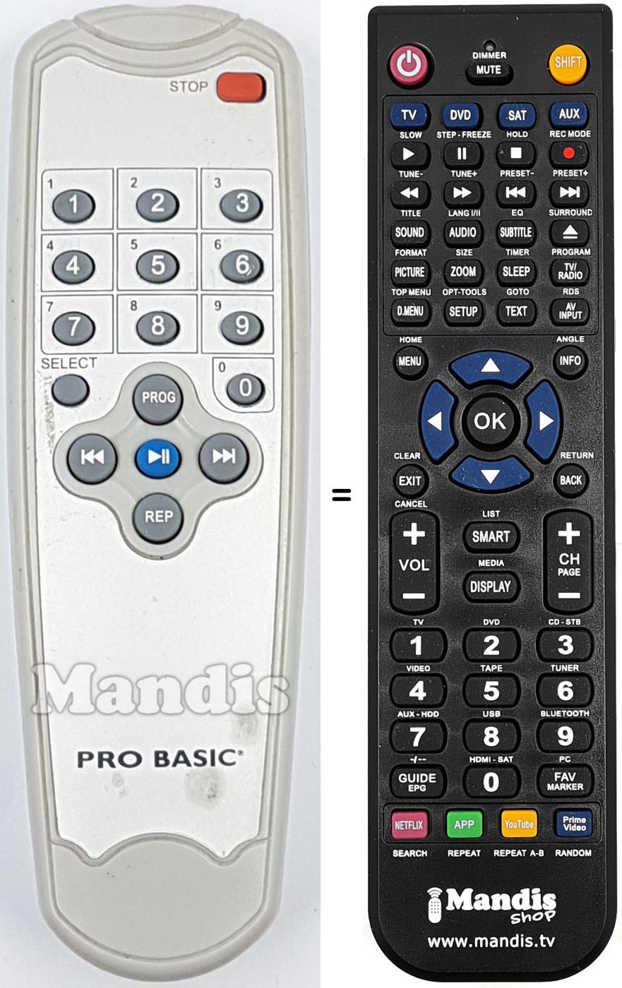 Gleichwertige Fernbedienung REMCON2153