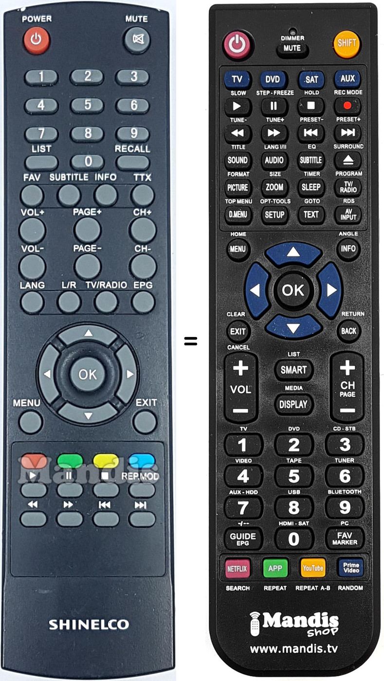 Gleichwertige Fernbedienung REMCON2185