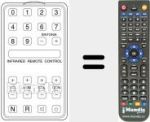 Replacement remote control for INFRARED REMOTE CONT