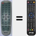 Replacement remote control for 8655DVBT
