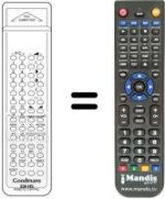 Replacement remote control Goodmans KT 8875