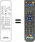 Gleichwertige Fernbedienung Daewoo DVR 8680 SV