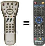 Replacement remote control Sharp LC 22 SV2E
