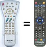 Replacement remote control Sharp LC 26 GA6E