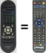 Replacement remote control Sharp LC 32 DH500S