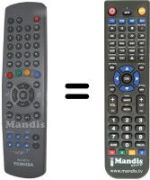 Replacement remote control Toshiba 32 MW 7 DG