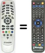 Replacement remote control Sagem ISD 75 TNTSAT