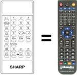 Replacement remote control Sharp RRMCG0483PESB