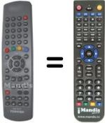 Replacement remote control Toshiba TW50127