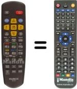 Gleichwertige Fernbedienung Humax PVR 8000