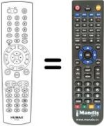 Gleichwertige Fernbedienung Humax PVR 8100T